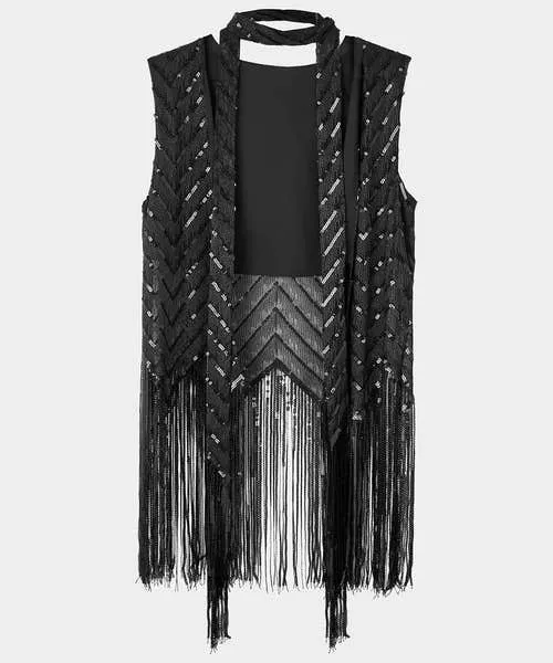 Apparel Accessories and Jewellery Joebrowns Lyla Tassel Waistcoat And Scarf Set Black