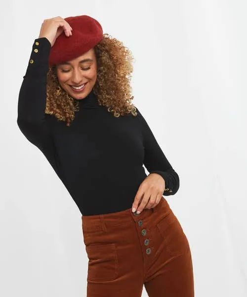 Apparel Joebrowns Jersey Roll Neck Top BlackWinter White Tops Tunics and Blouses