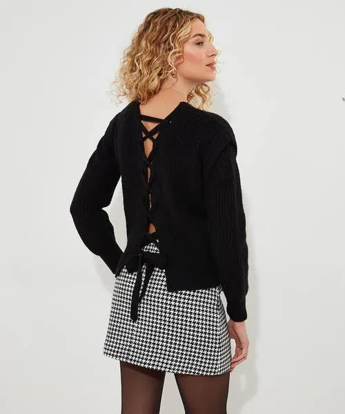 Apparel Joebrowns Lace Up Cardigan Black Knitwear and Cardigans Apparel Joebrowns Lace Up Cardigan Black Knitwear and Cardigans
