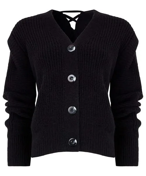Apparel Joebrowns Lace Up Cardigan Black Knitwear and Cardigans Apparel Joebrowns Lace Up Cardigan Black Knitwear and Cardigans