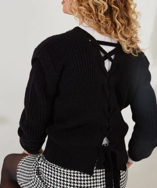 Apparel Joebrowns Lace Up Cardigan Black Knitwear and Cardigans Apparel Joebrowns Lace Up Cardigan Black Knitwear and Cardigans