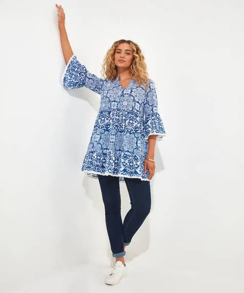 Apparel Joebrowns Moroccan Skies Tunic Blue Tops Tunics and Blouses
