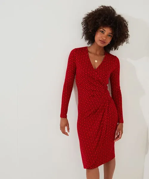 Apparel Lola Geo Jersey Dress Red Dresses Joebrowns