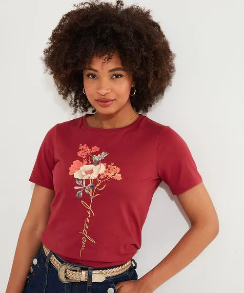 Apparel Tops Tunics and Blouses Joebrowns Autumn Florals TShirt Berry