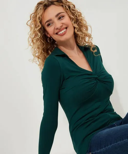 Apparel Tops Tunics and Blouses Joebrowns Forest Twist Front Top Forest Green Apparel Tops Tunics and Blouses Joebrowns Forest Twist Front Top Forest Green