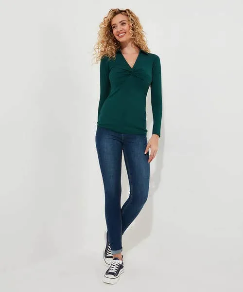 Apparel Tops Tunics and Blouses Joebrowns Forest Twist Front Top Forest Green Apparel Tops Tunics and Blouses Joebrowns Forest Twist Front Top Forest Green