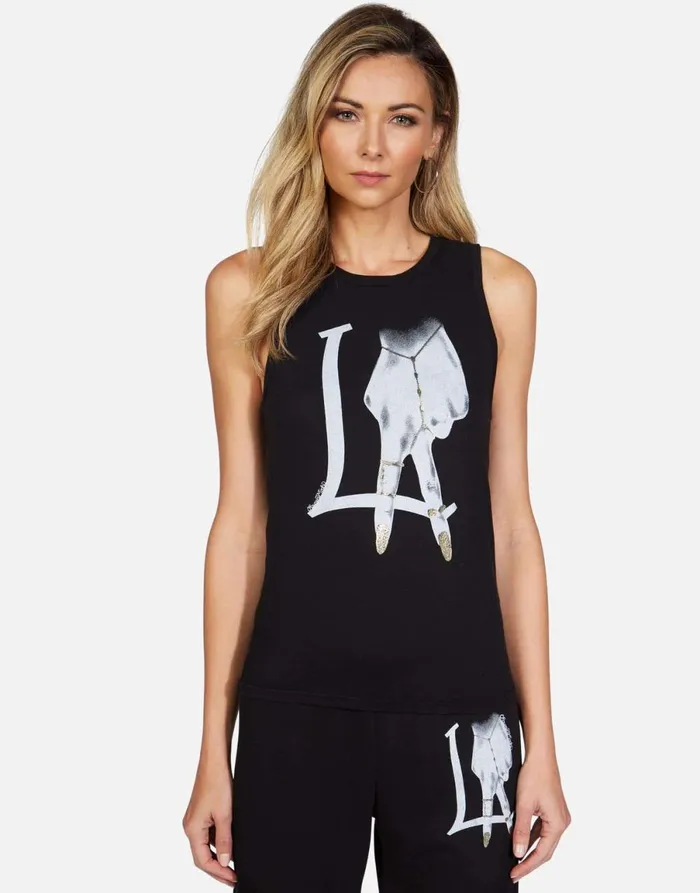 Ashlin LA Peace Finger Black Women039s Lauren Moshi Tanks