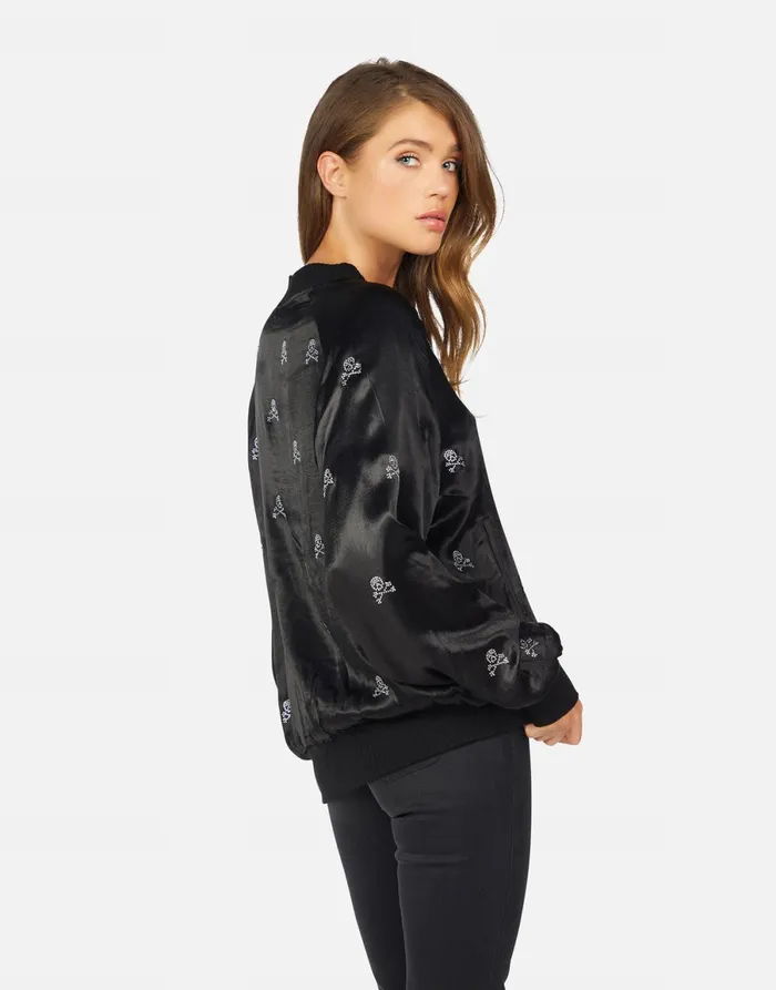Ayla Mini Crystal Cross Bone Skulls Black Women039s Lauren Moshi Jackets