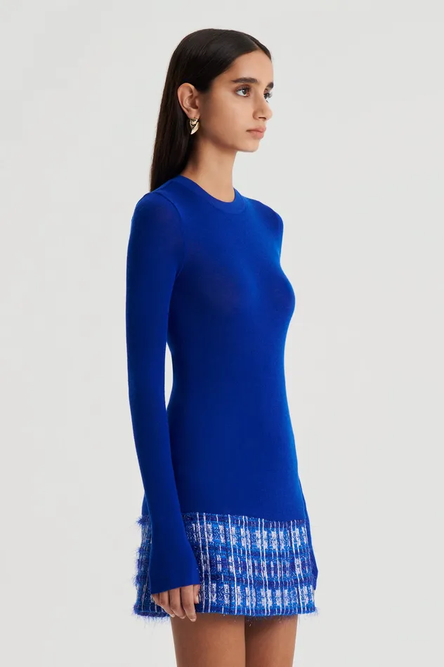 Babywool Women BABYWOOL CREW SWEATER COBALT Scanlan Theodore Babywool Women BABYWOOL CREW SWEATER COBALT Scanlan Theodore