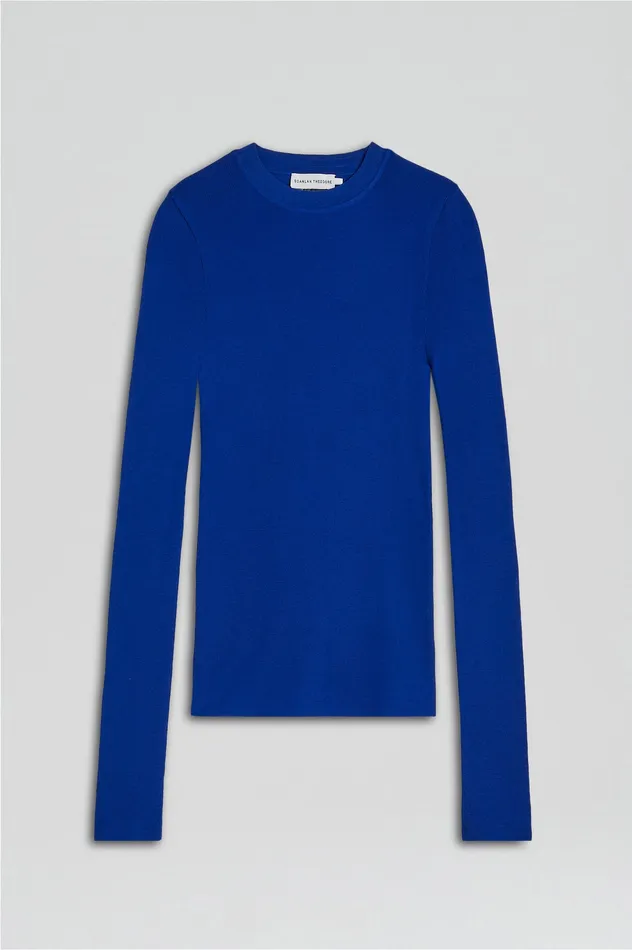 Babywool Women BABYWOOL CREW SWEATER COBALT Scanlan Theodore Babywool Women BABYWOOL CREW SWEATER COBALT Scanlan Theodore