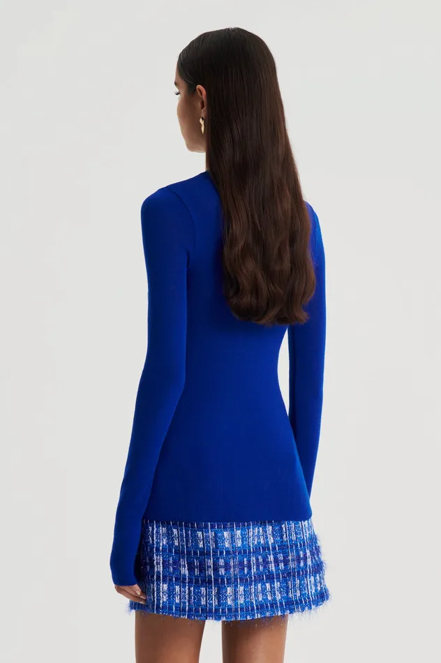 Babywool Women BABYWOOL CREW SWEATER COBALT Scanlan Theodore Babywool Women BABYWOOL CREW SWEATER COBALT Scanlan Theodore