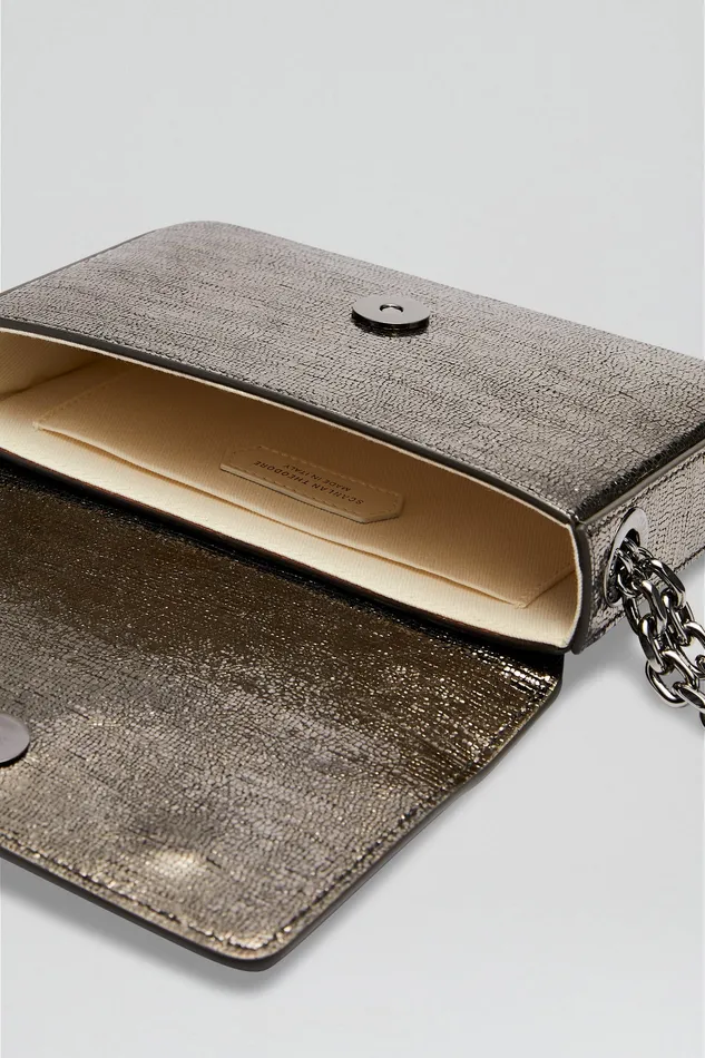 Bags Scanlan Theodore Women MINI METALLIC SLIM BAG ONYX