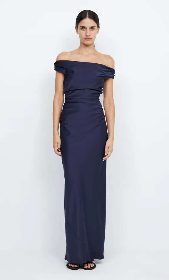 Bec Bridge Bridesmaid Dresses Women ETERNITY OFF SHOULDER MAXI 8211 INK