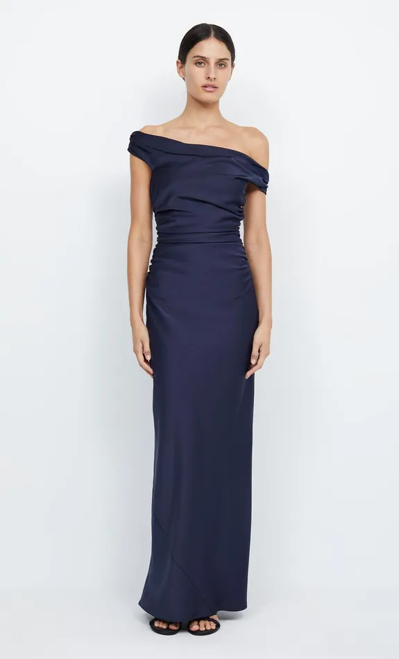 Bec Bridge Bridesmaid Dresses Women ETERNITY OFF SHOULDER MAXI 8211 INK