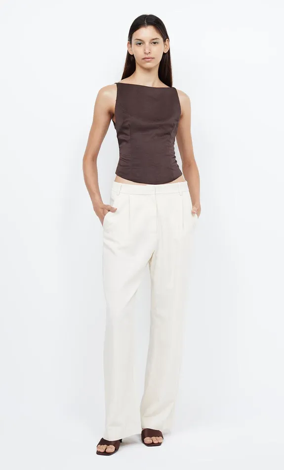 Bec Bridge Cropped Women JONES BOATNECK TOP 8211 COCOA