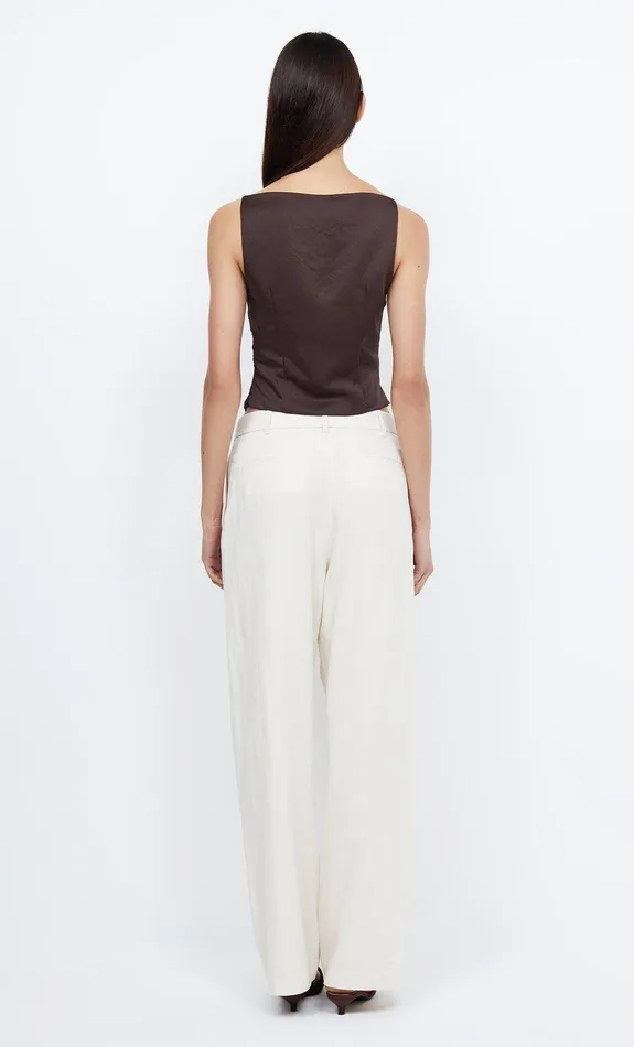 Bec Bridge Cropped Women JONES BOATNECK TOP 8211 COCOA