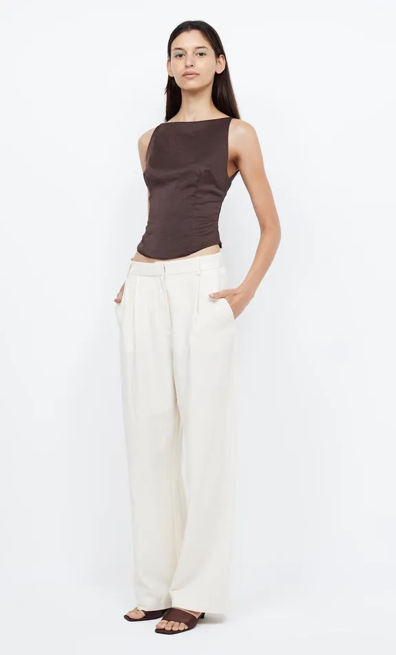 Bec Bridge Cropped Women JONES BOATNECK TOP 8211 COCOA
