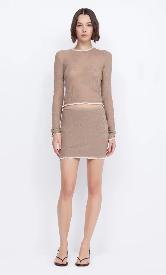 Bec Bridge Cropped Women NAELLE CREW NECK KNIT TOP 8211 TAUPE
