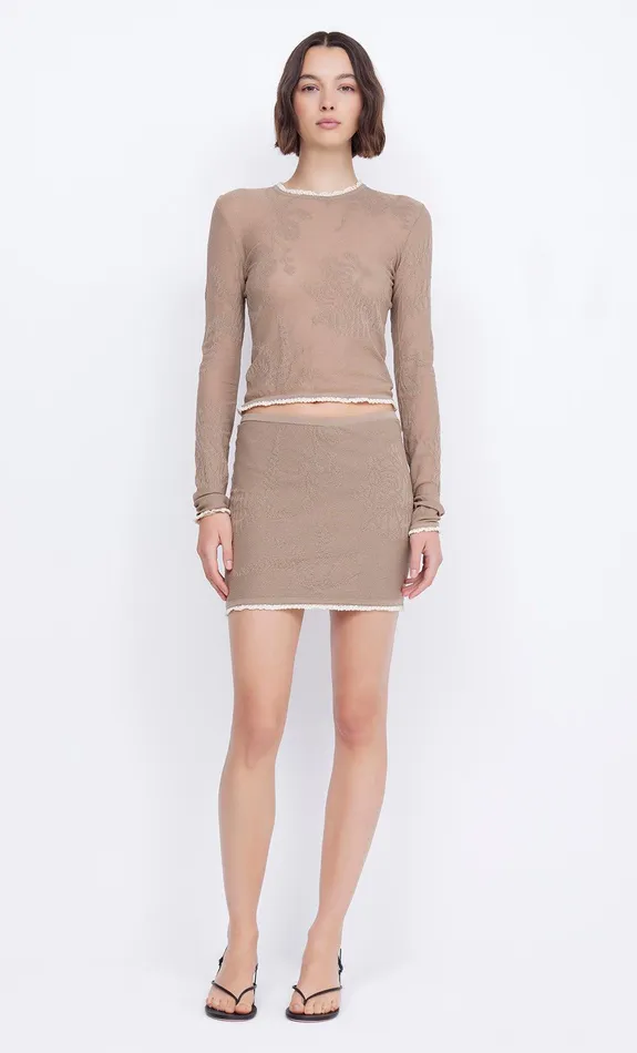 Bec Bridge Cropped Women NAELLE CREW NECK KNIT TOP 8211 TAUPE