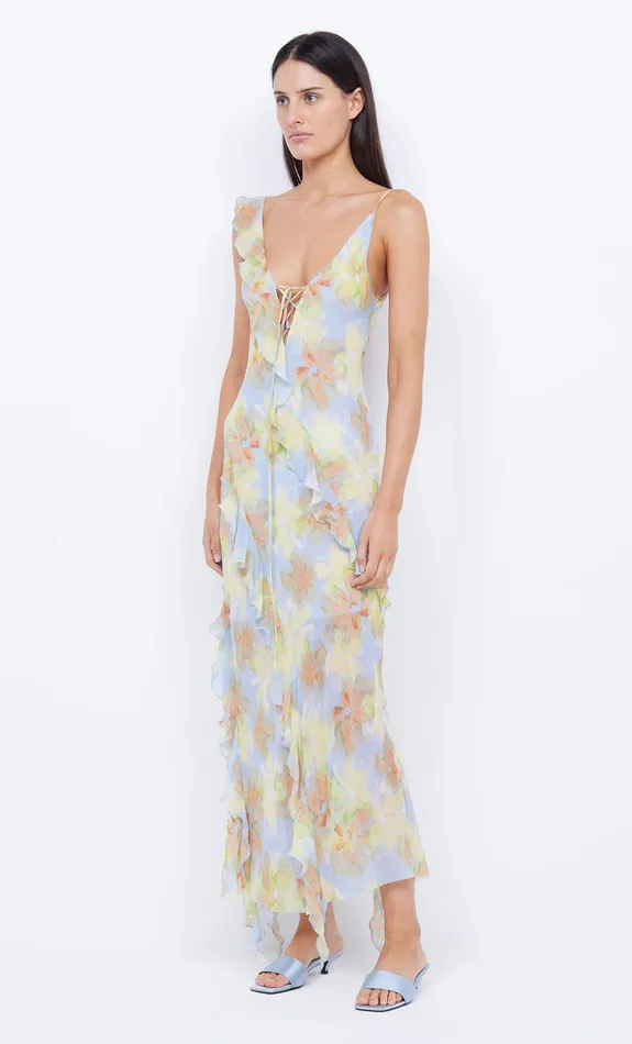 Bec Bridge Maxi Dresses Women COURTNEY FRILL MAXI DRESS 8211 BLUE BLOSSOM