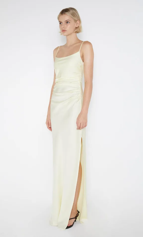 Bec Bridge Maxi Dresses Women EMILIA SCOOP NECK DRESS 8211 ICE YELLOW