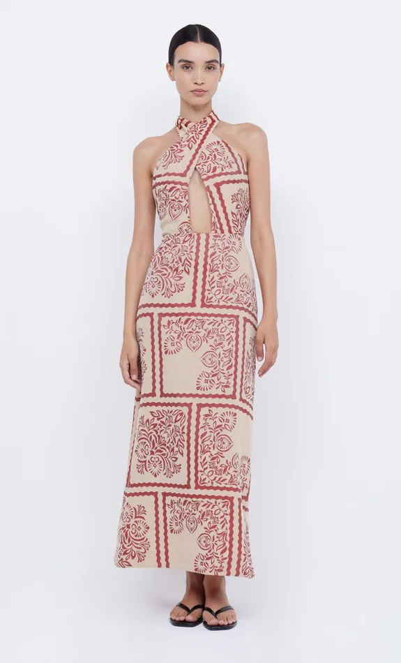 Bec Bridge Maxi Dresses Women PALM BLISS HALTER MAXI 8211 SAHARA JACQUARD