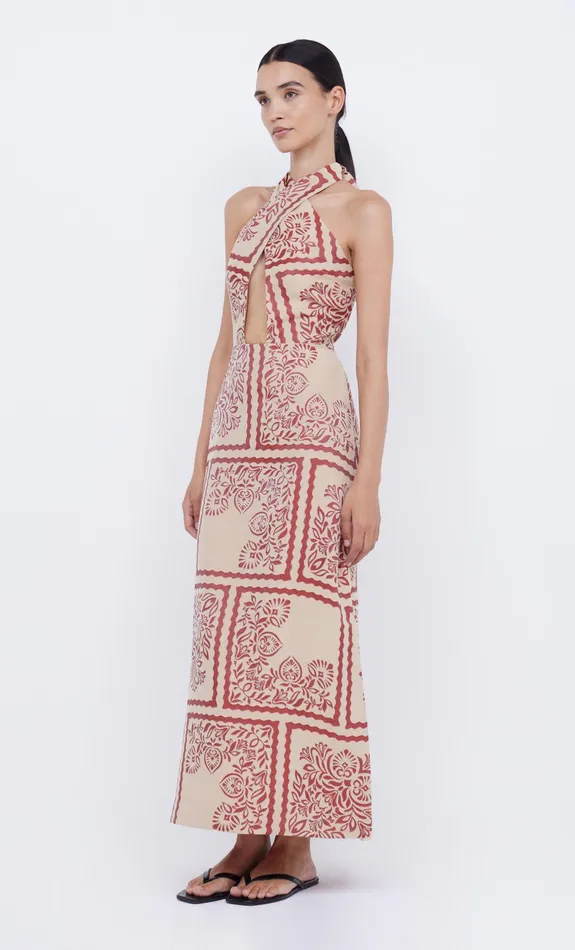 Bec Bridge Maxi Dresses Women PALM BLISS HALTER MAXI 8211 SAHARA JACQUARD