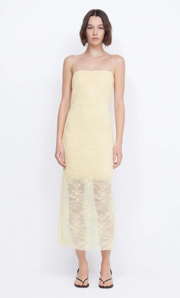 Bec Bridge Midi Dresses Women JULIETTE COLUMN MIDI DRESS 8211 BUTTER YELLOW