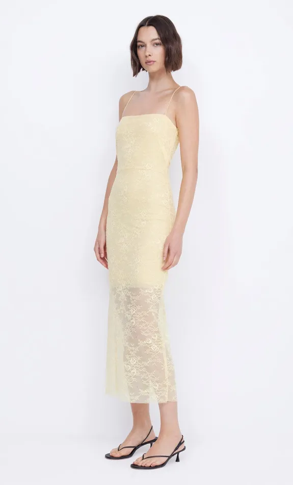 Bec Bridge Midi Dresses Women JULIETTE COLUMN MIDI DRESS 8211 BUTTER YELLOW