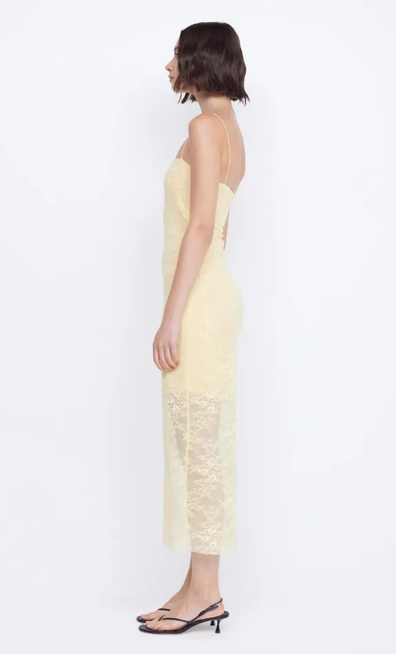 Bec Bridge Midi Dresses Women JULIETTE COLUMN MIDI DRESS 8211 BUTTER YELLOW