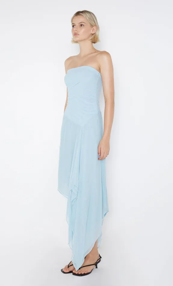 Bec Bridge Wedding Guest Women ELZETTE STRAPLESS MIDI DRESS 8211 DOLPHIN BLUE