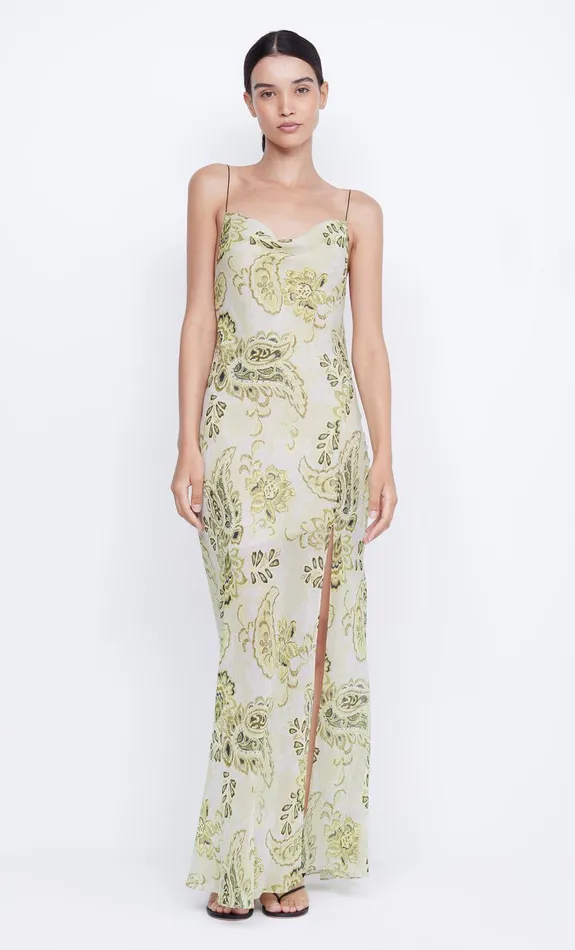 Bec Bridge Wedding Guest Women LYLOU MAXI DRESS 8211 LEMON PAISLEY
