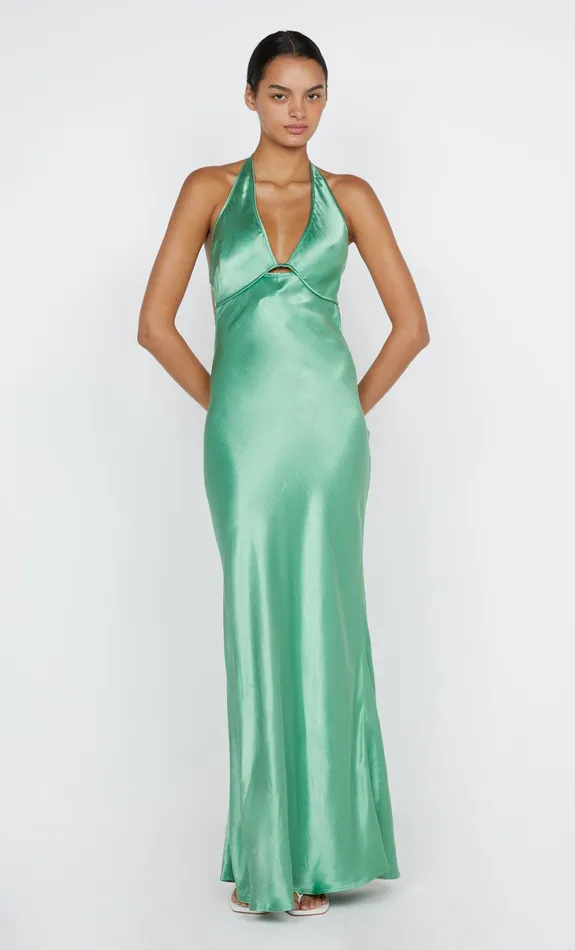 Bec Bridge Wedding Guest Women ZARIAH HALTER DRESS 8211 GREEN APPLE