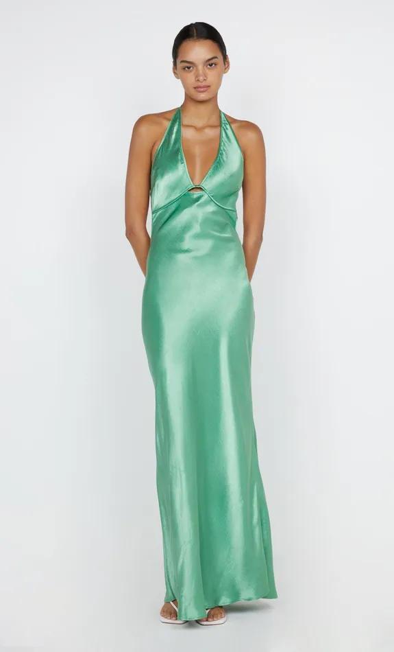 Bec Bridge Wedding Guest Women ZARIAH HALTER DRESS 8211 GREEN APPLE