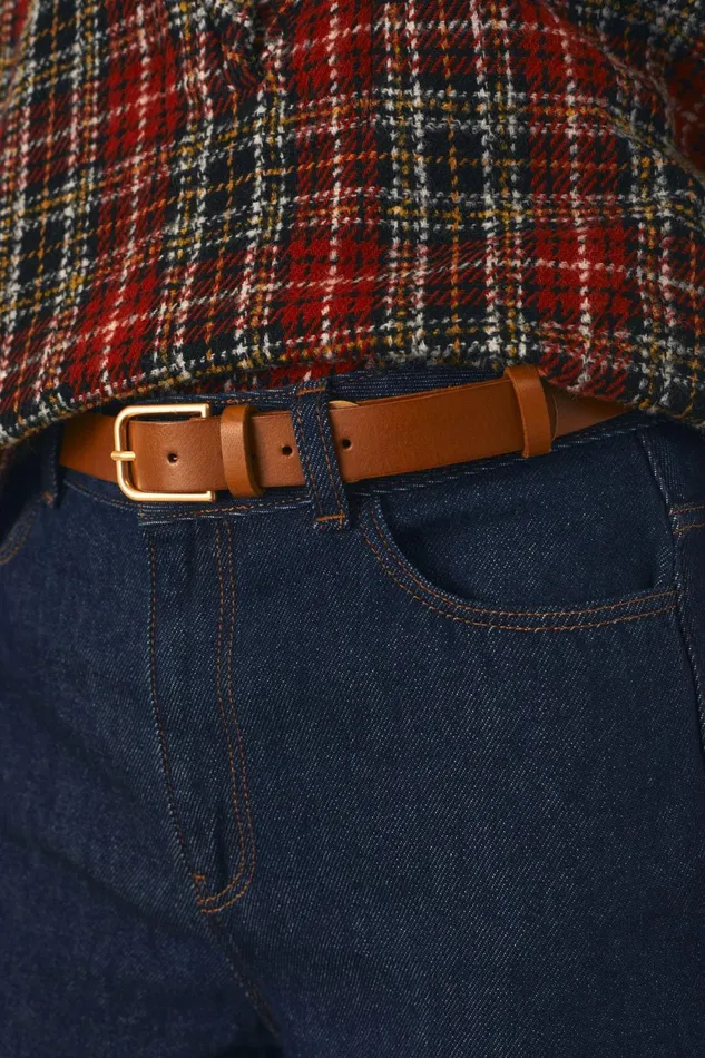 Belts Women Leon and Harper Claud Plain Belt Camel