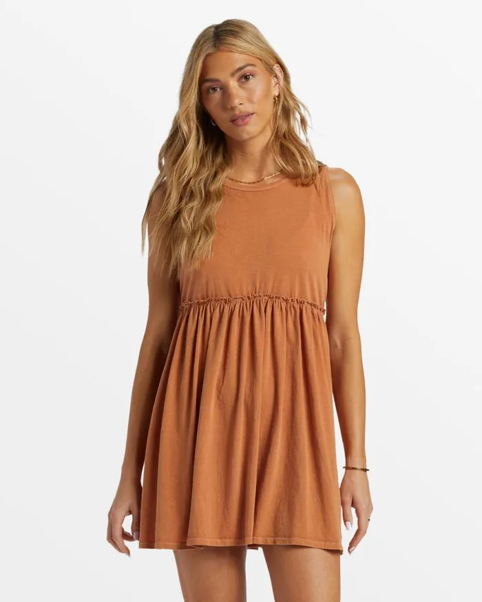 Billabong Dresses Seaside Tank Mini Dress Toffee 8211 Women