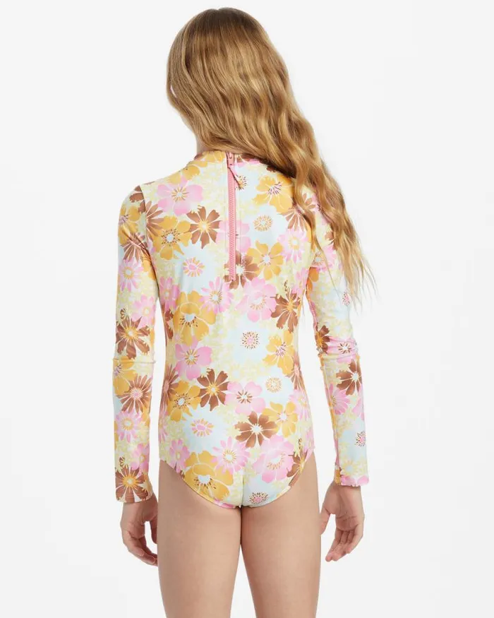 Billabong Girls039 Swim Girls Flower Power Bodysuit Surf Tee Multi 8211 Women