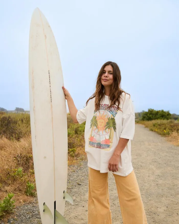 Billabong Graphic Tees and Tanks Enjoy The Journey TShirt Salt Crystal 8211 Women
