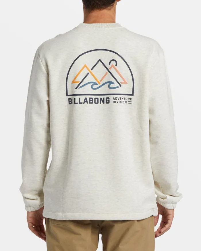 Billabong Hoodies and Fleece Compass Crewneck Sweatshirt Oatmeal Heather 8211 Men