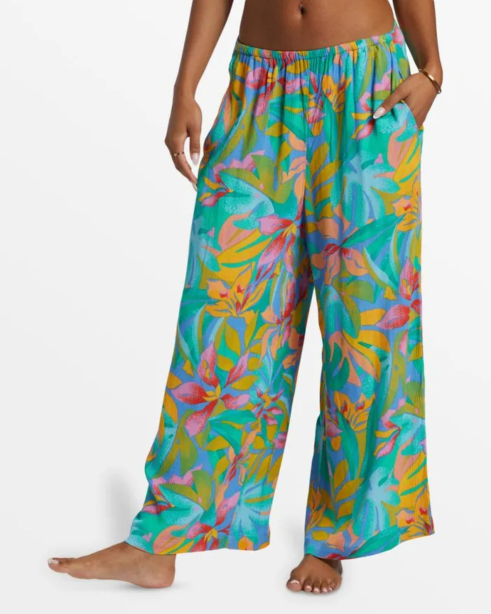 Billabong Jeans and Pants Sun Catcher Elastic Waist Printed Pants Marina 8211 Women Billabong Jeans and Pants Sun Catcher Elastic Waist Printed Pants Marina 8211 Women