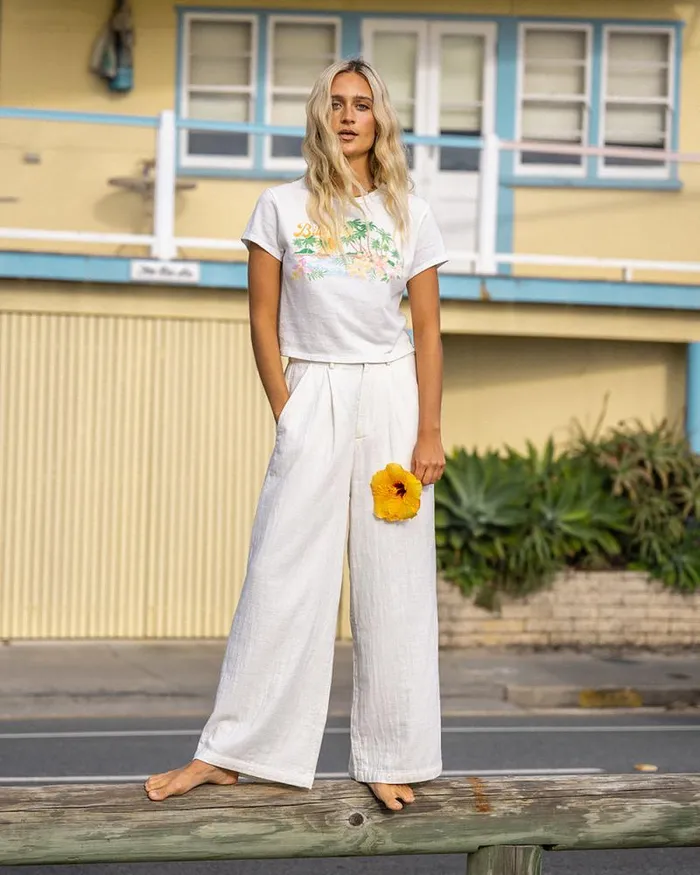 Billabong Jeans and Pants Tailor Made Wide Leg Pants Salt Crystal 8211 Women