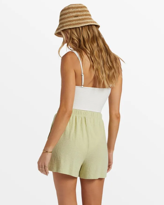 Billabong Matching Sets Harbor Elastic Waist Shorts Light Avocado 8211 Women