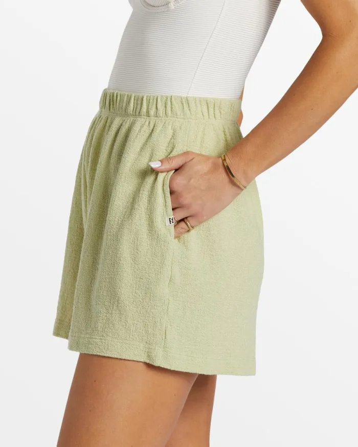 Billabong Matching Sets Harbor Elastic Waist Shorts Light Avocado 8211 Women