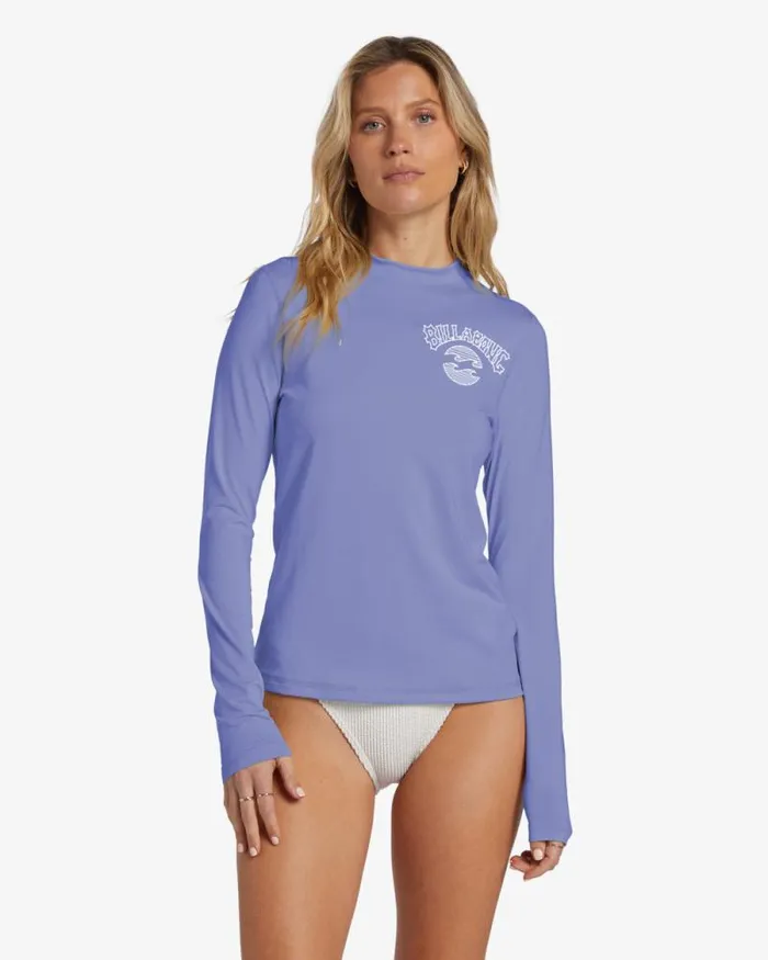 Billabong Rashguards and Bodysuits Core Loose Fit Long Sleeve Surf Tee Cosmic Blue 8211 Women