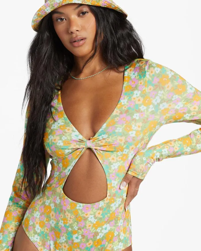 Billabong Rashguards and Bodysuits On The Bright Side Surf Tee Palm Green 8211 Women