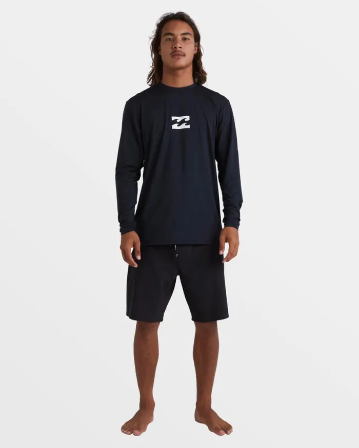 Billabong Rashguards and Surf Tees All Day Wave Loose Fit Long Sleeve Surf Tee Black 8211 Men Billabong Rashguards and Surf Tees All Day Wave Loose Fit Long Sleeve Surf Tee Black 8211 Men