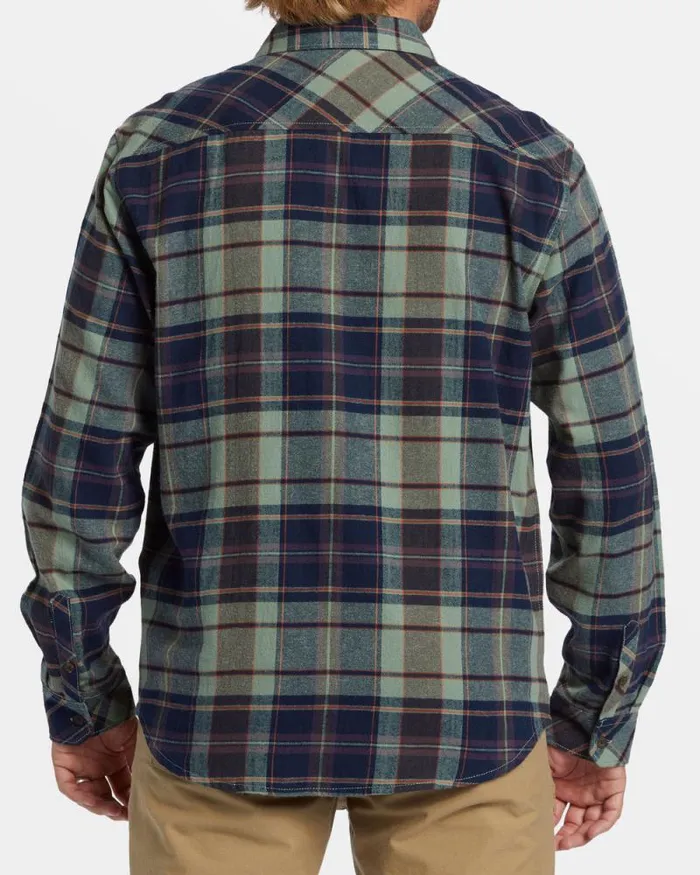 Billabong Shirts Coastline Long Sleeve Flannel Shirt Fern 8211 Men