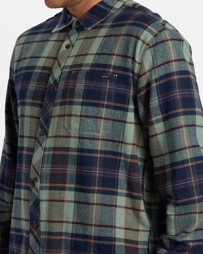 Billabong Shirts Coastline Long Sleeve Flannel Shirt Fern 8211 Men