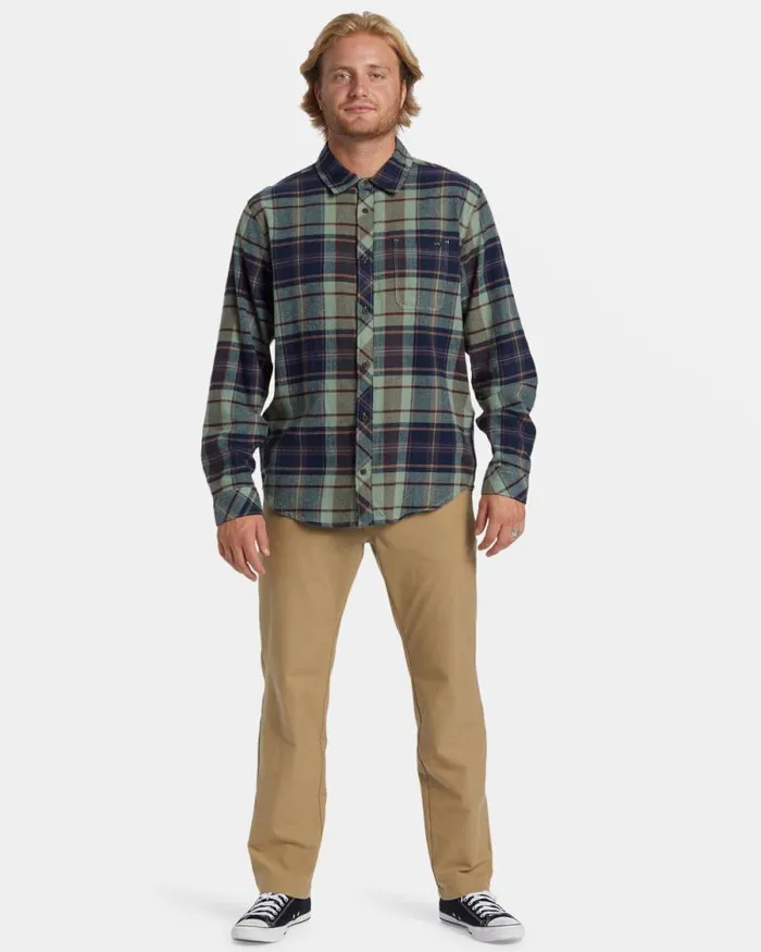 Billabong Shirts Coastline Long Sleeve Flannel Shirt Fern 8211 Men
