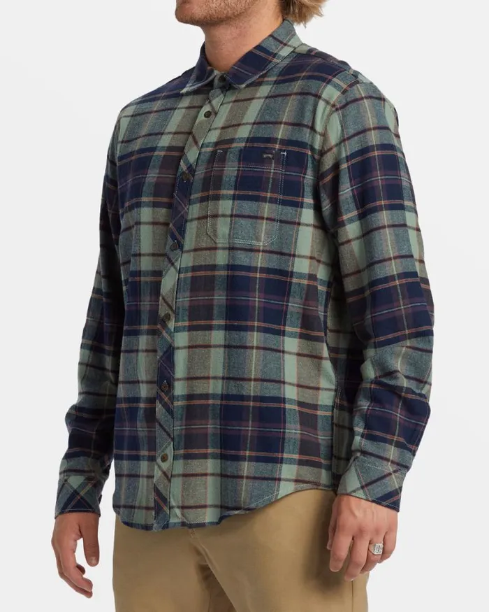 Billabong Shirts Coastline Long Sleeve Flannel Shirt Fern 8211 Men